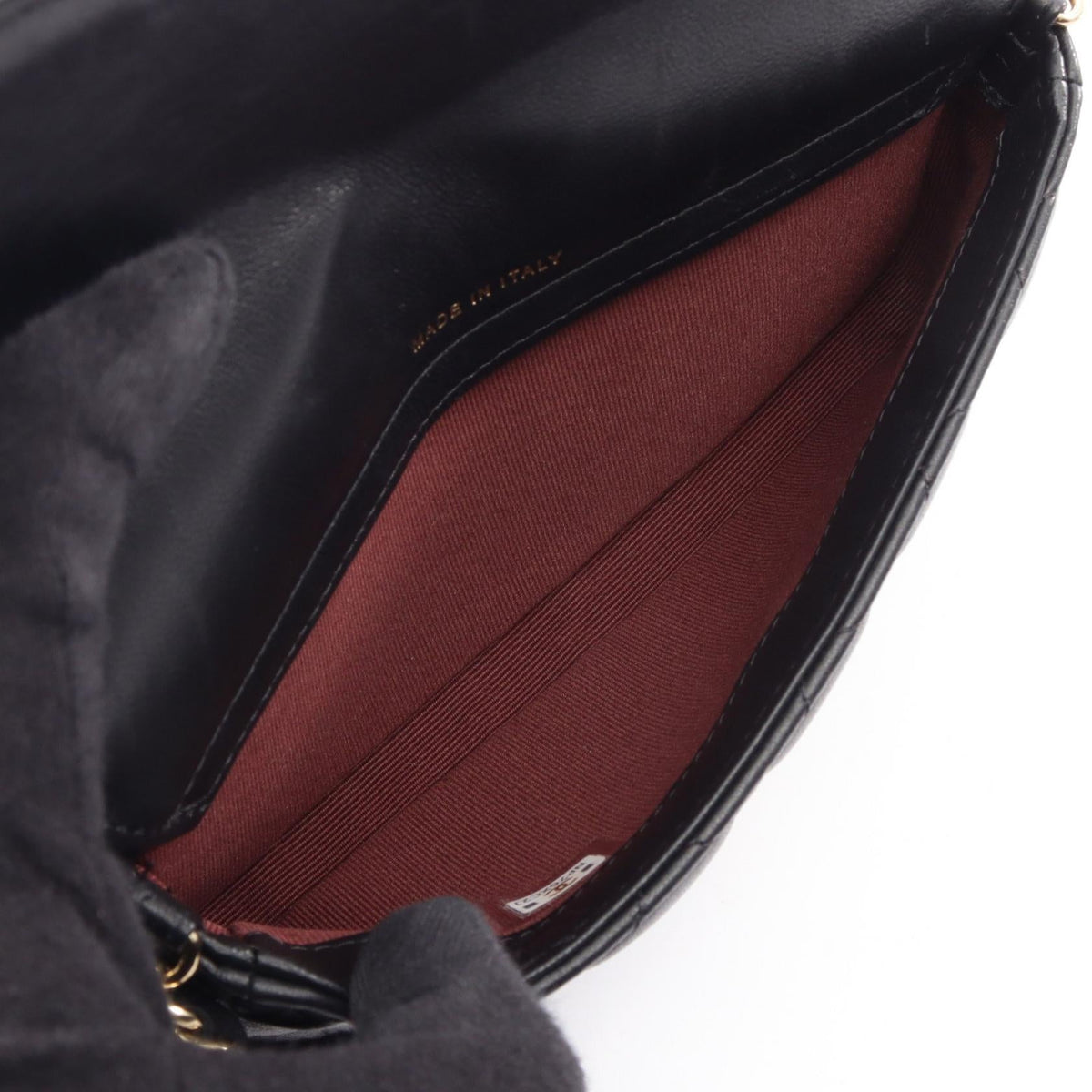 CHANEL Black Matelasse Chain Phone Case Wallet Lambskin (sheep leather) AP2096 2107601168462