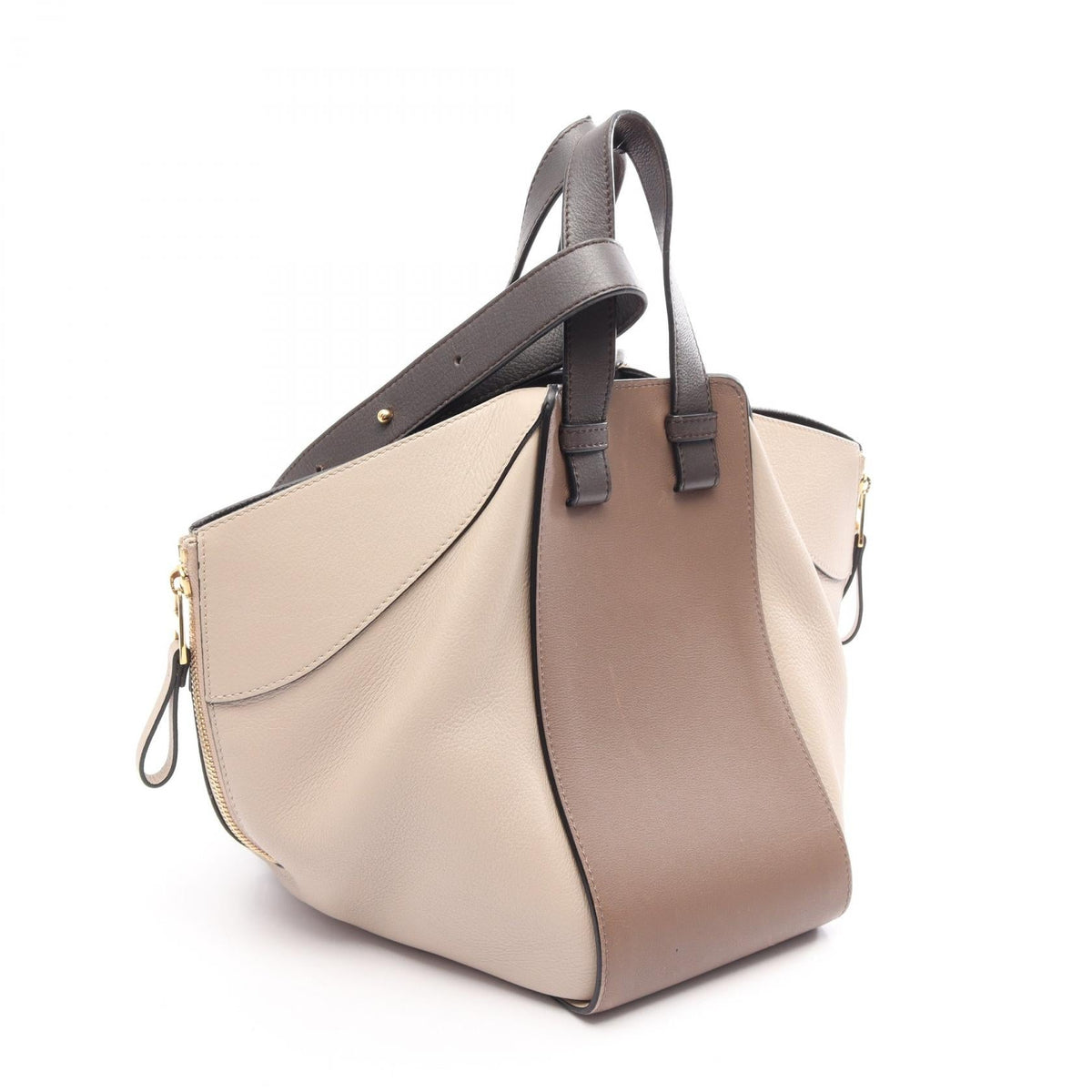 LOEWE HAMMOCK SMALL (2-Way Hammock) Handbag Beige/Gray/Brown leather 2118500066056