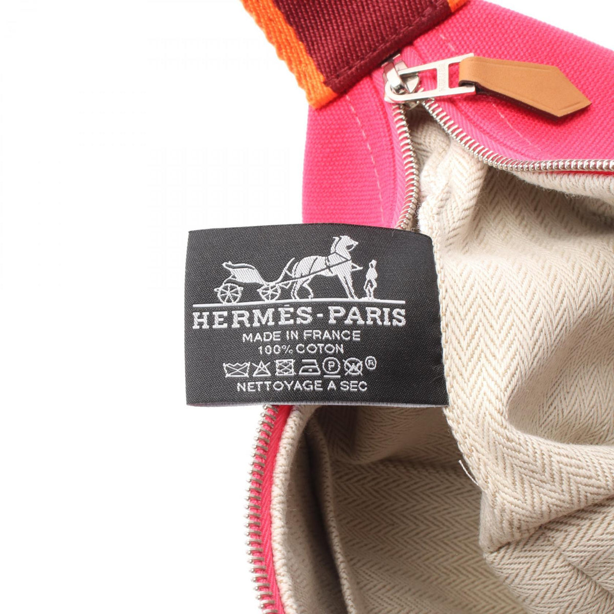 HERMES Bride a BracPM Handbaghibiscus hibiscus Pink/Bordeaux/Orange canvas 2120300054935