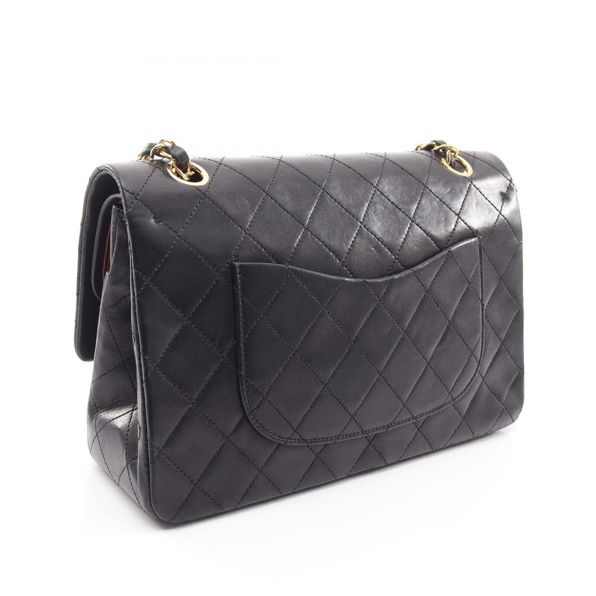 CHANEL Black Matelasse W flap Lambskin (sheep leather) 2101220011192