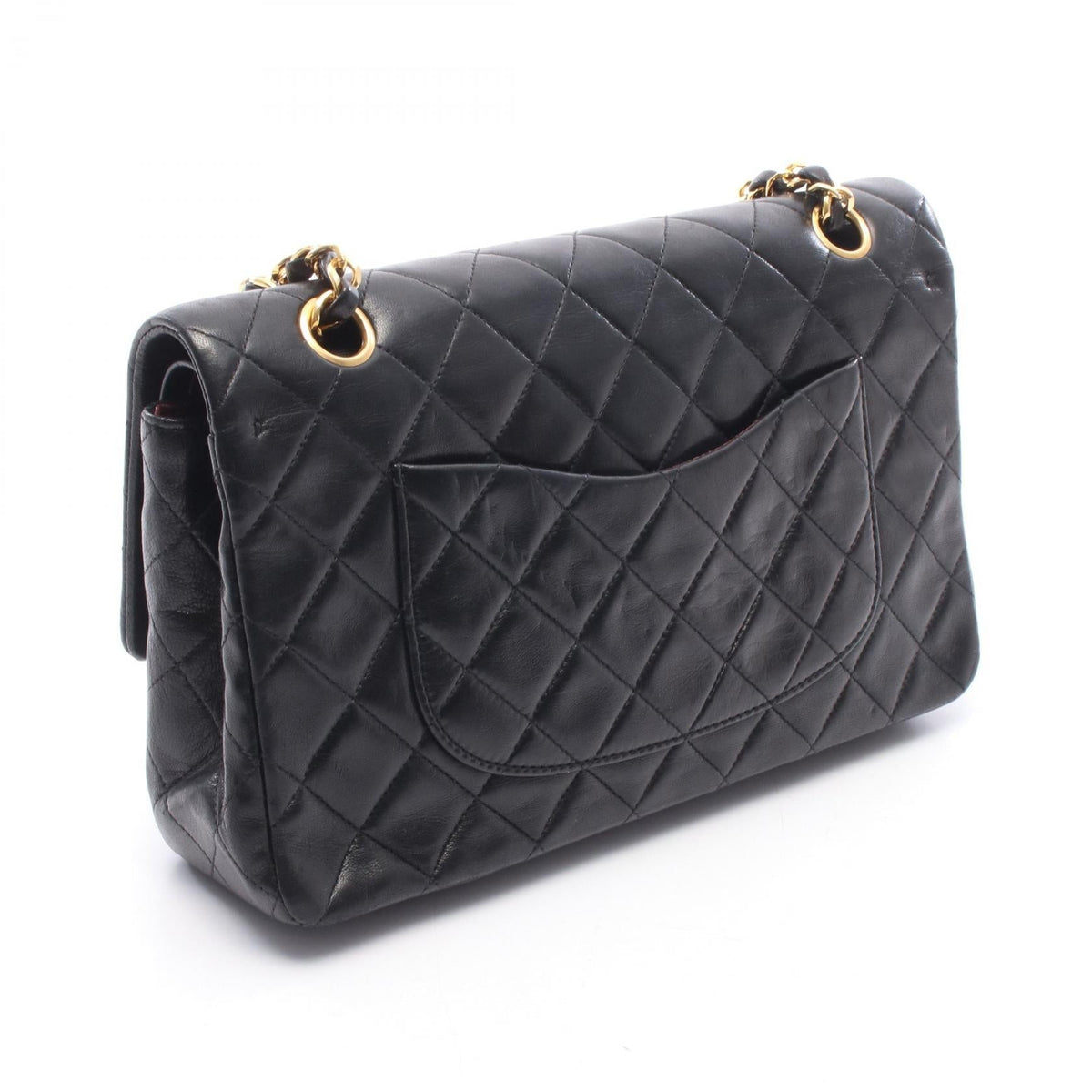 CHANEL Black Matelasse W flap Lambskin (sheep leather) 2101220011185