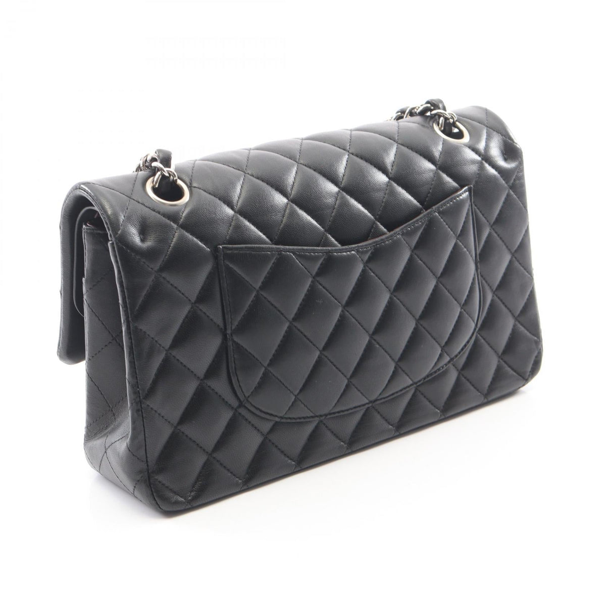 CHANEL Black Matelasse W flap Lambskin (sheep leather) 2101220011659