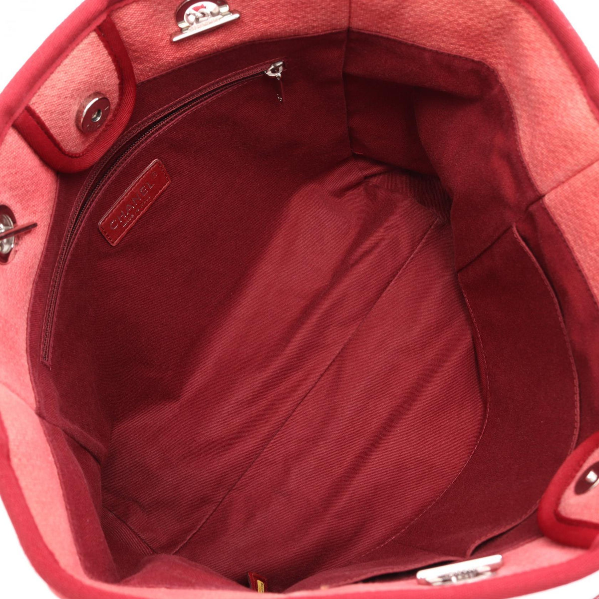 CHANEL Red/Bordeaux Deauville canvas�leather A67001 2118500065936