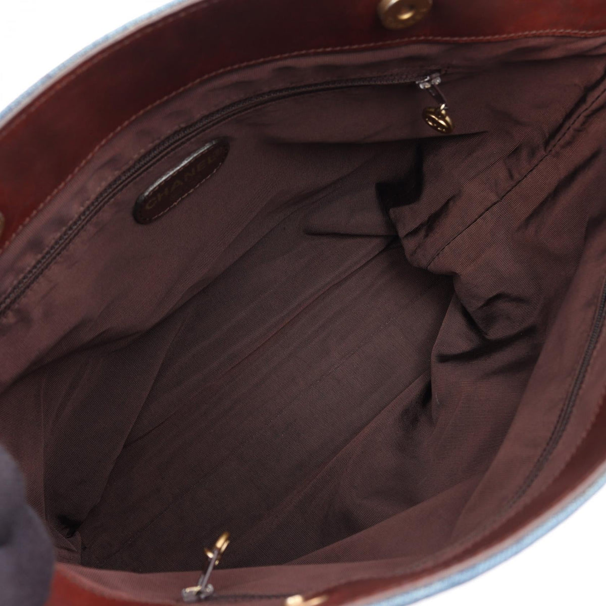 CHANEL Navy/Brown COCO Mark denim�leather 2118500065950