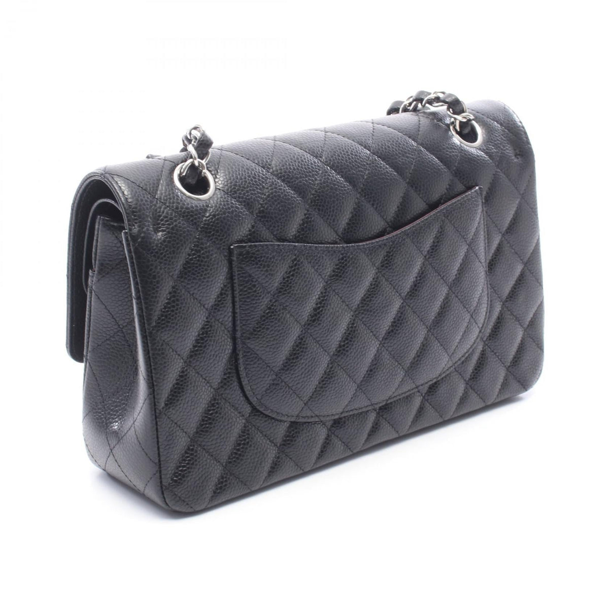 CHANEL Black Matelasse W flap Grained Calfskin leather A01112 2121400017844