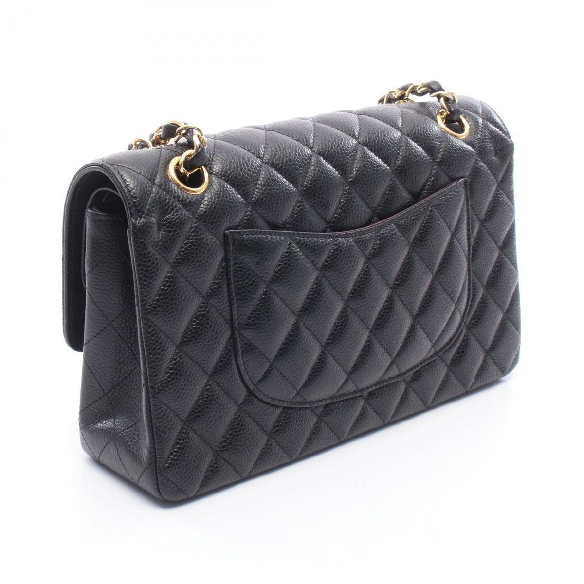 CHANEL Black Matelasse W flap Grained Calfskin leather A01112 2121400017851