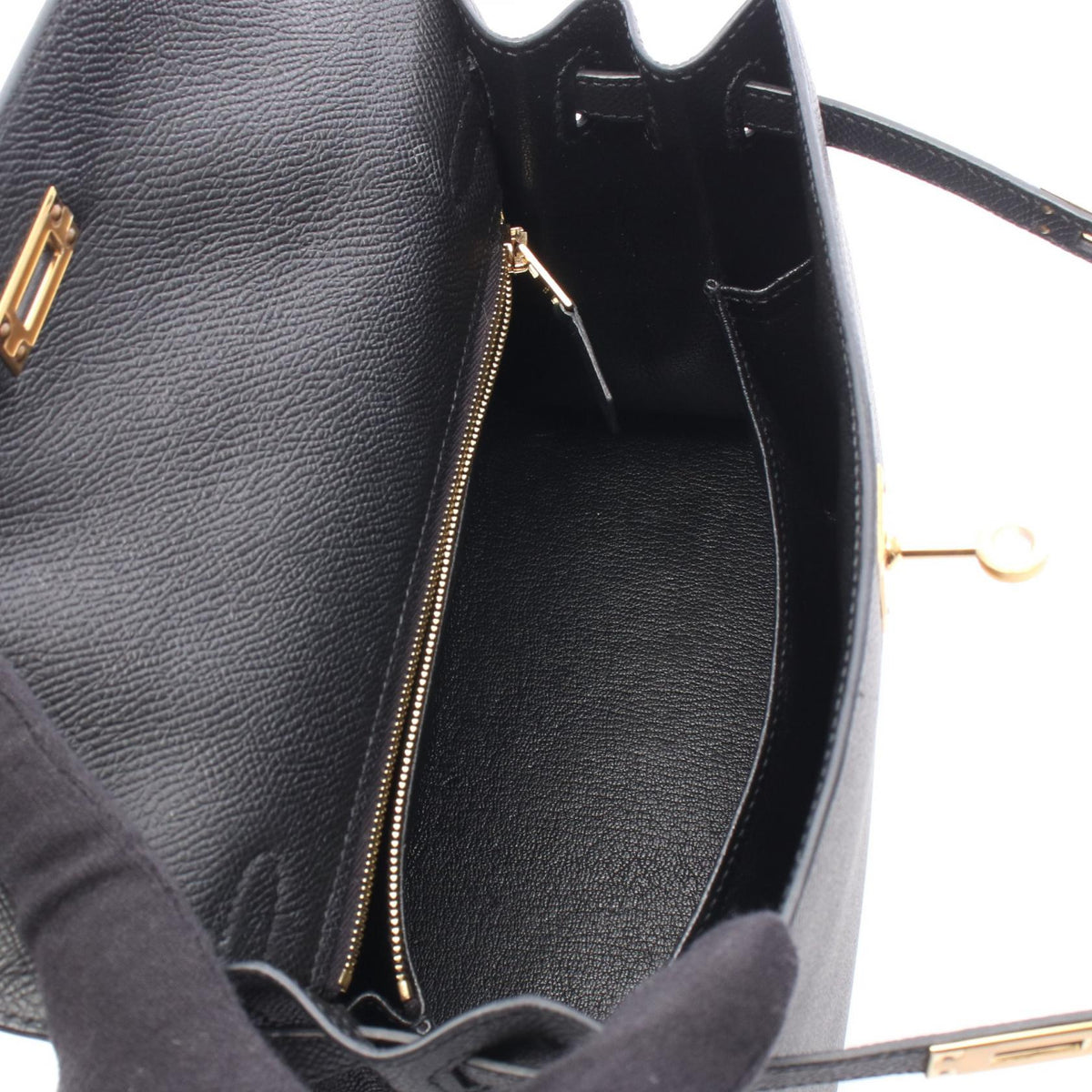 HERMES Kelly 25 HandbagNoir Black Noir Black Black Epsom leather Calfskin (cowhide) Epsom 2104102522540