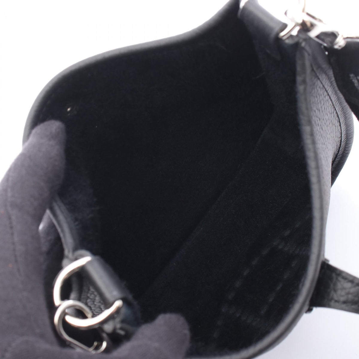 HERMES EvelyneTPM Shoulder Bag Black Taurillon Clemence leather Taurillon Clemence 2104102522557