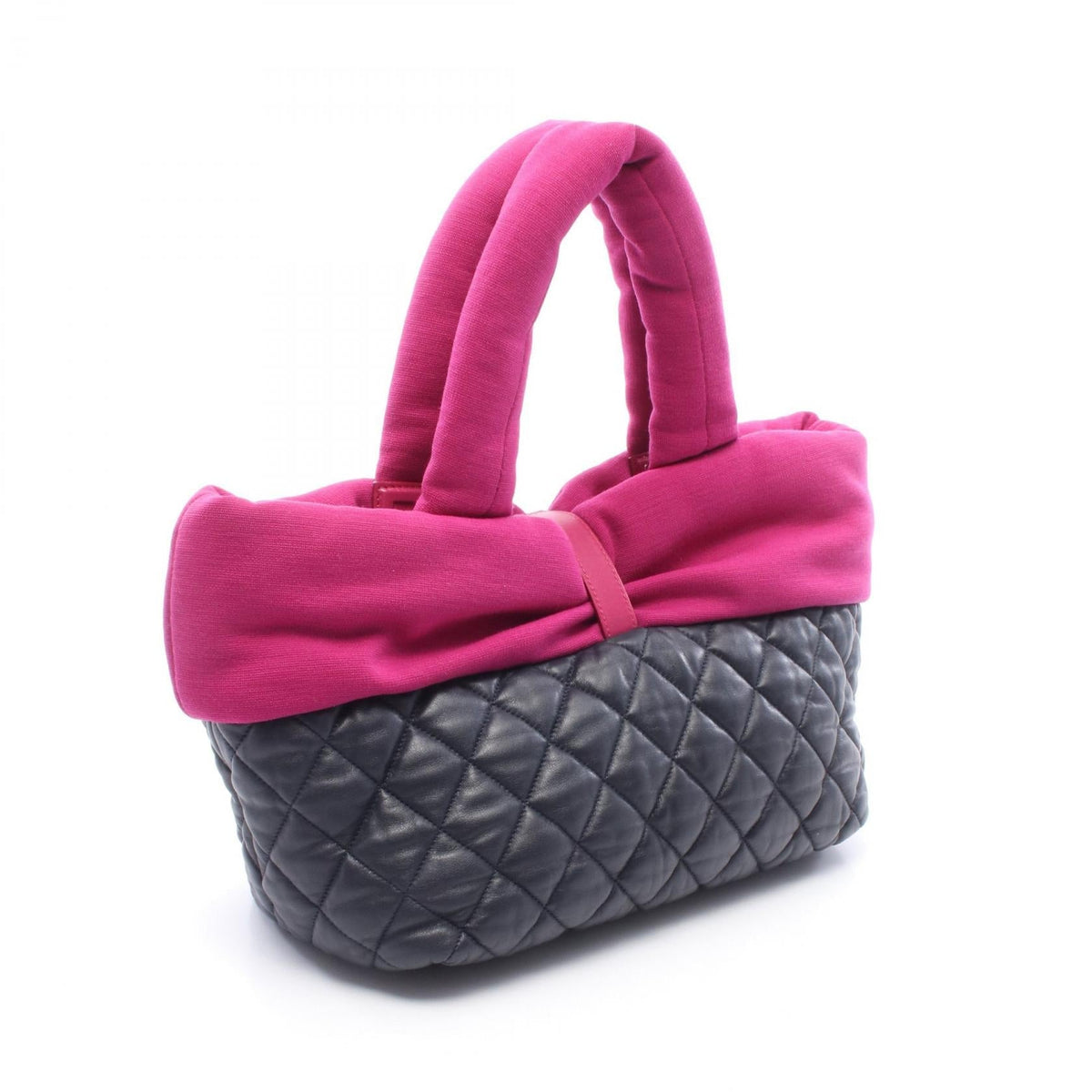 CHANEL Navy/Pink Coco Cocoon Small Reversible Lambskin (sheep leather)�Cotton jersey A48610 2106800637038