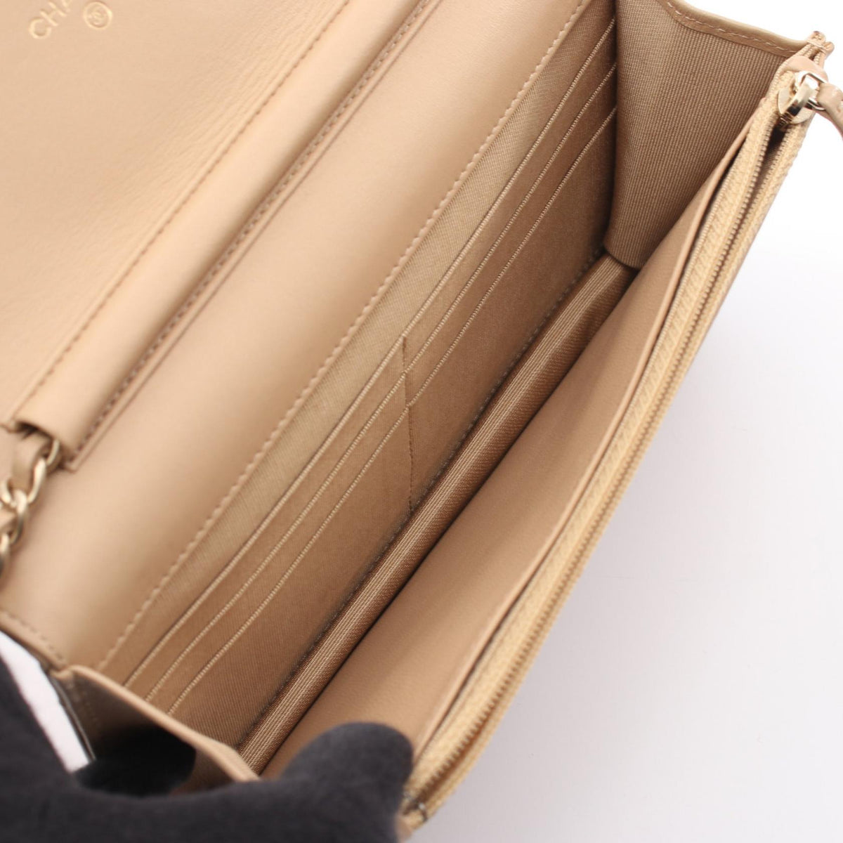 CHANEL Beige Matelasse Lambskin (sheep leather) 2120300054751