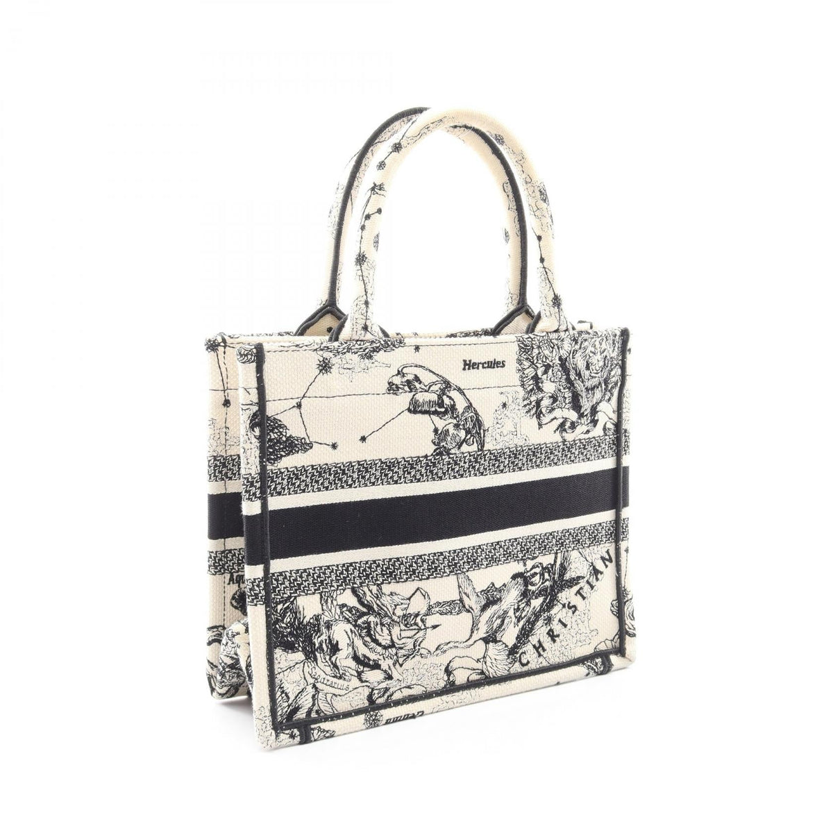 Dior BOOK TOTE Small Zodiac Tote Bag Beige/Black canvas 2120900128982