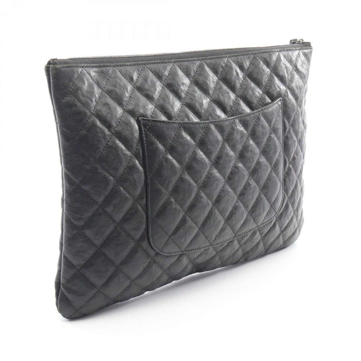 CHANEL Black Matelasse Black hardware leather 2118400240372