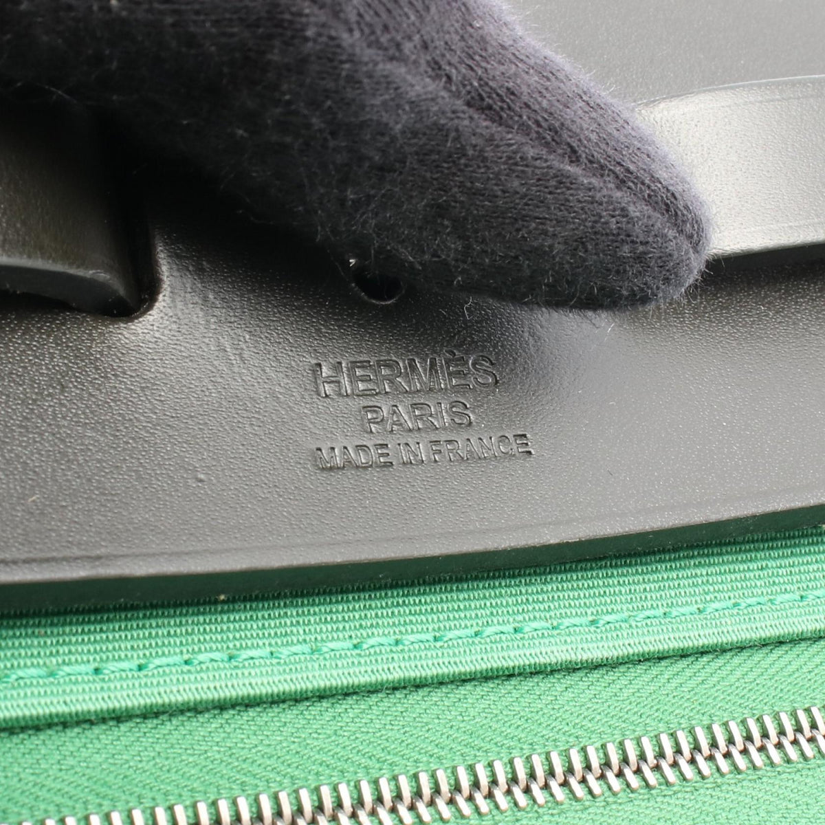 HERMES Alebag Zip PM 2WAY HandbagBamboo Bamboo Green/Black Toile officier canvas leather Toile officier / Vache leather hunter 2120300054607