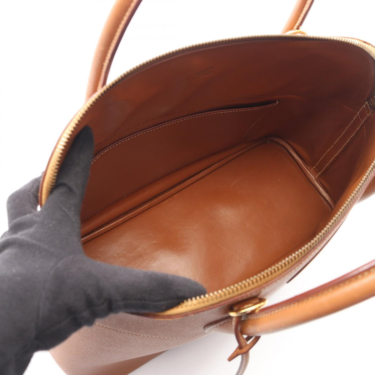 HERMES Bolide35 Gold 2WAY HandbagGold Gold Brown Courchevel leather 2121400017684