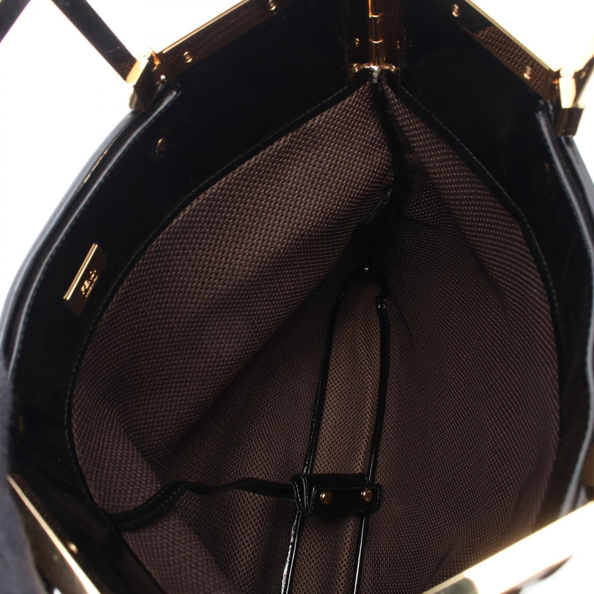 FENDI FF emboss 2WAY Tote Bag Black Patent leather 8BH362 2120100034380