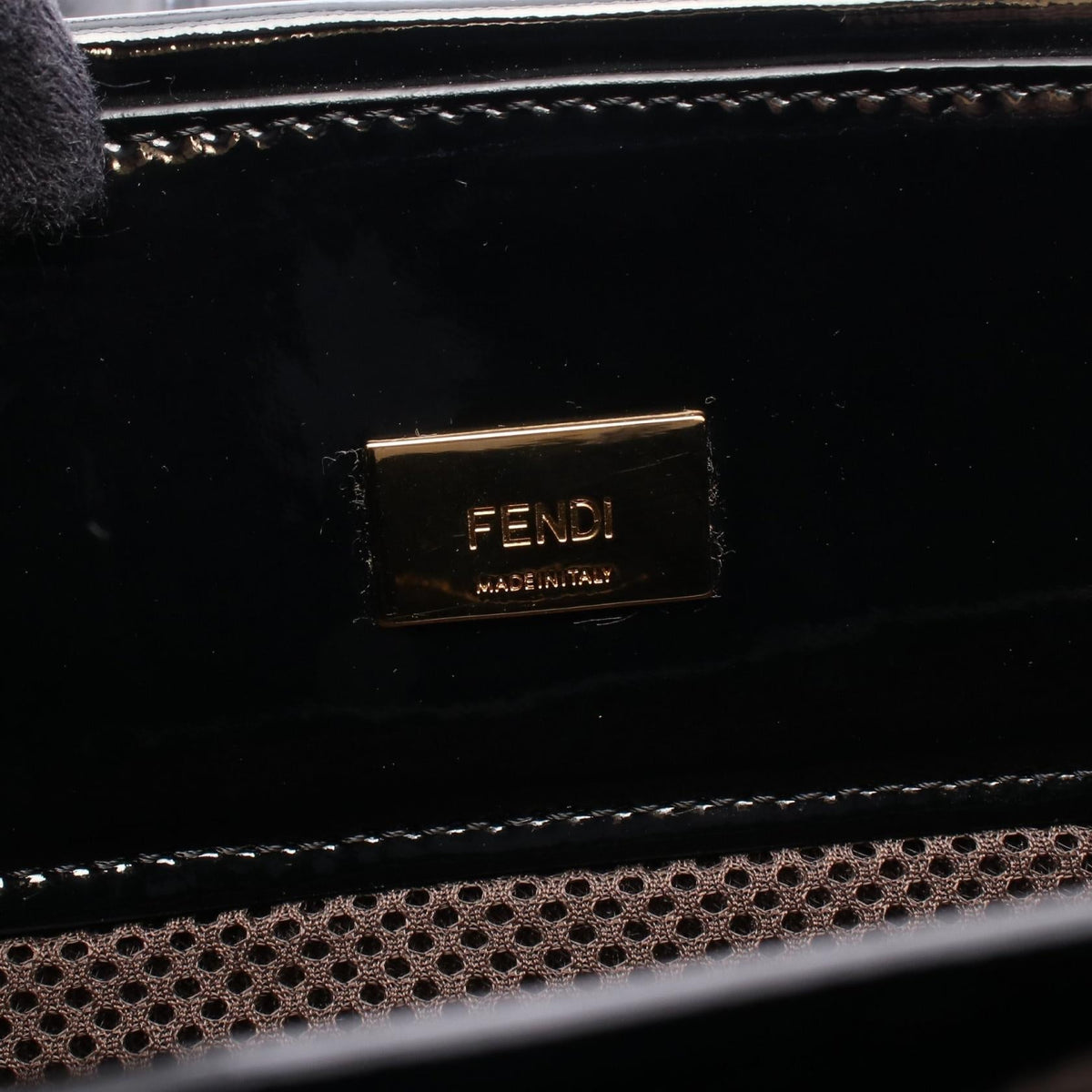FENDI FF emboss 2WAY Tote Bag Black Patent leather 8BH362 2120100034380