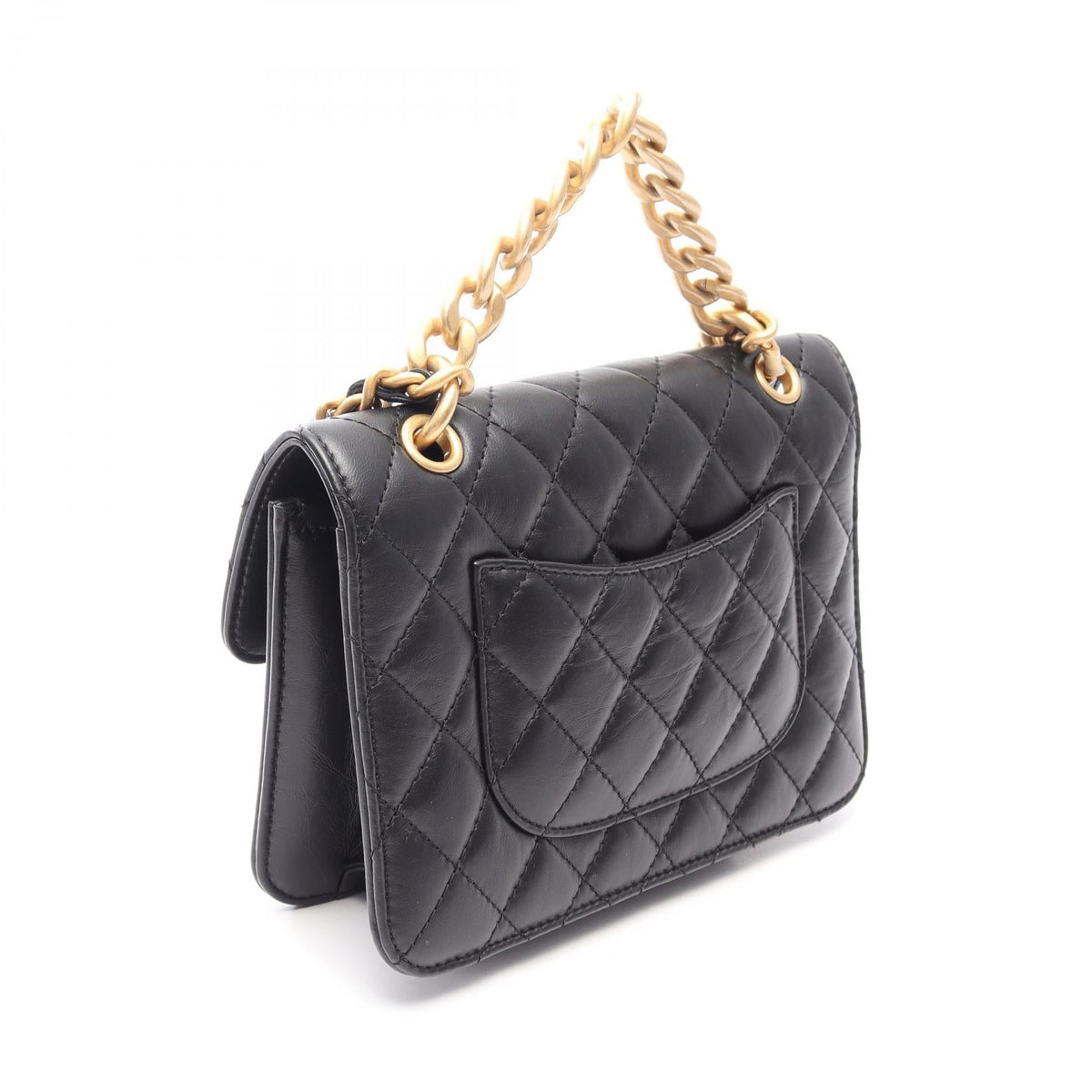 CHANEL Black Matelasse Small Flap 2WAY Lambskin (sheep leather) AS4051 2101220002374