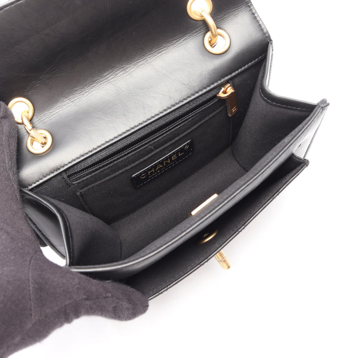 CHANEL Black Matelasse Small Flap 2WAY Lambskin (sheep leather) AS4051 2101220002374
