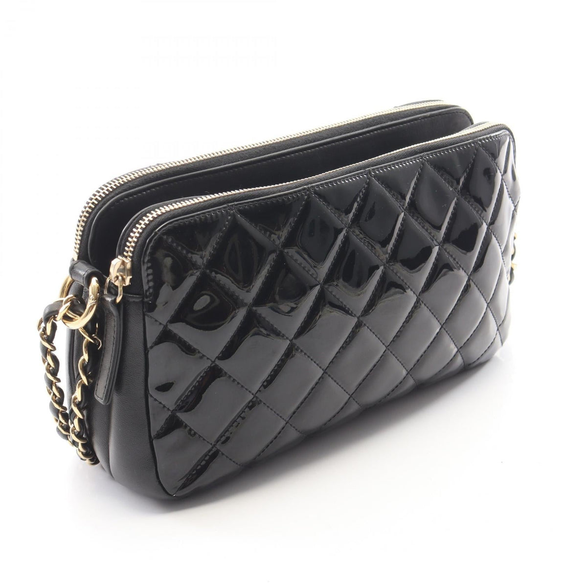 CHANEL Black Matelasse Patent leather 2101220002398
