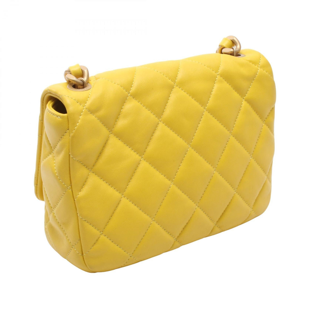 CHANEL Yellow Mini Matelasse leather AS3205 2101220002831