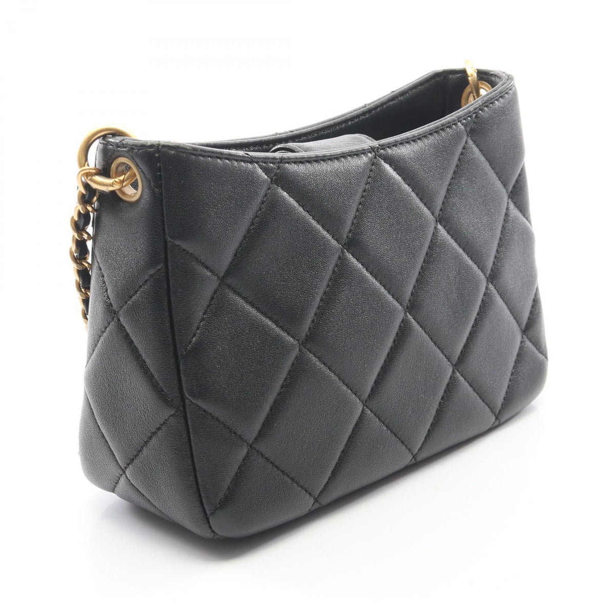 CHANEL Black Matelasse hobo bag Lambskin (sheep leather) AS4859 2101220002879