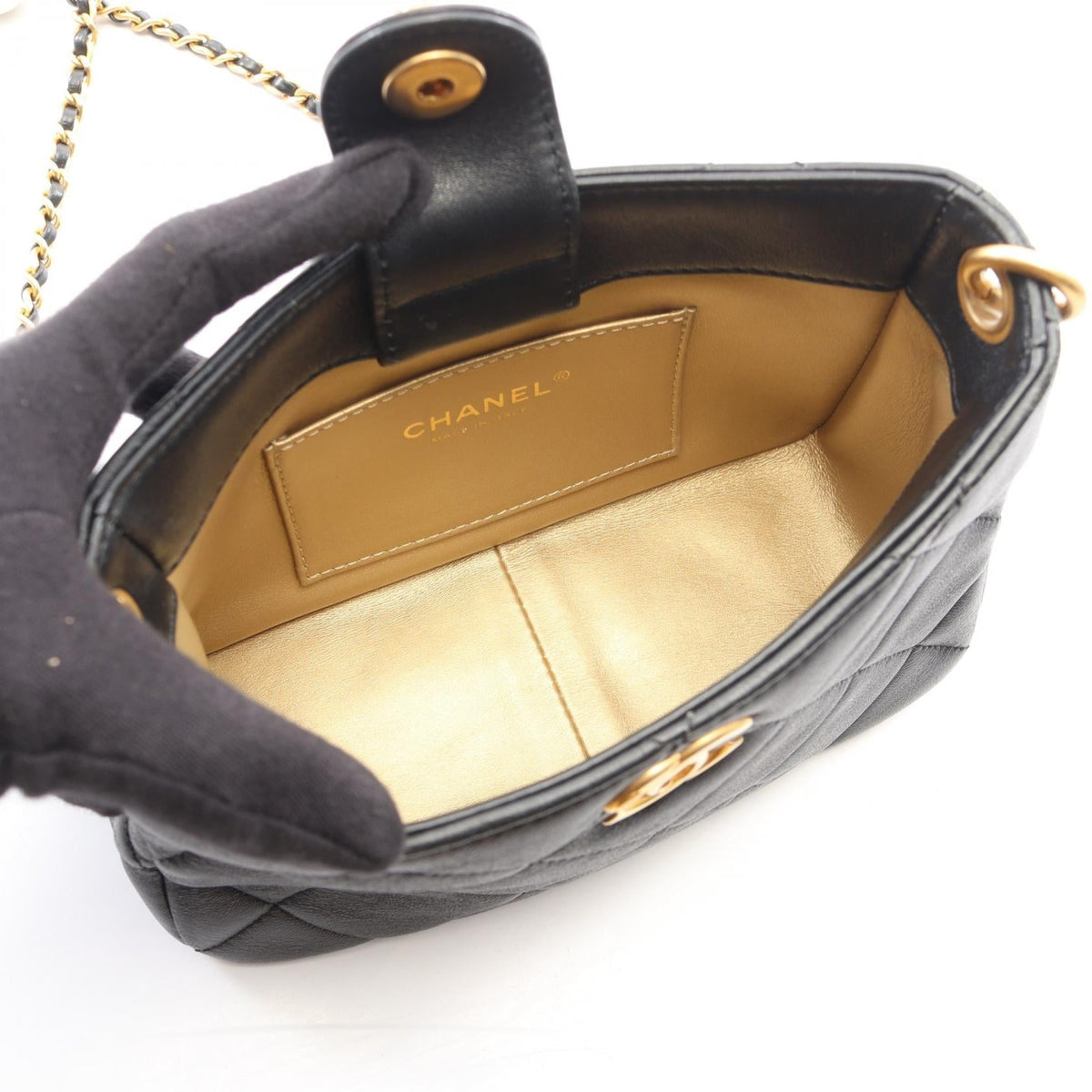 CHANEL Black Matelasse hobo bag Lambskin (sheep leather) AS4859 2101220002879