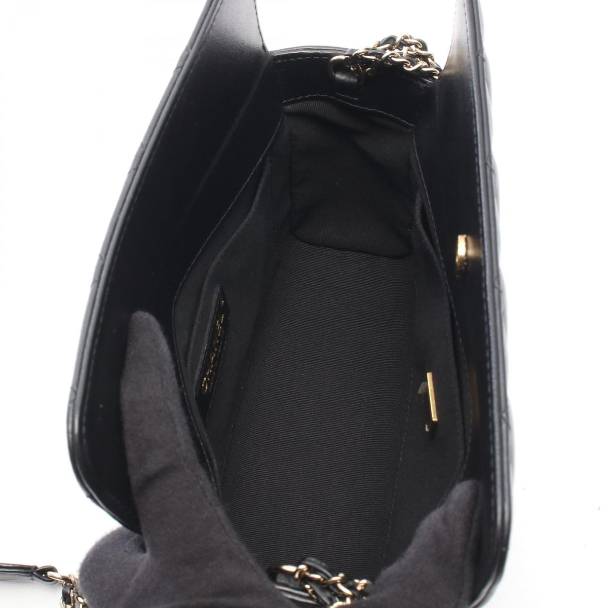 CHANEL Black Matelasse Box Chain Shoulder Lambskin (sheep leather) AS3057 2101220002886