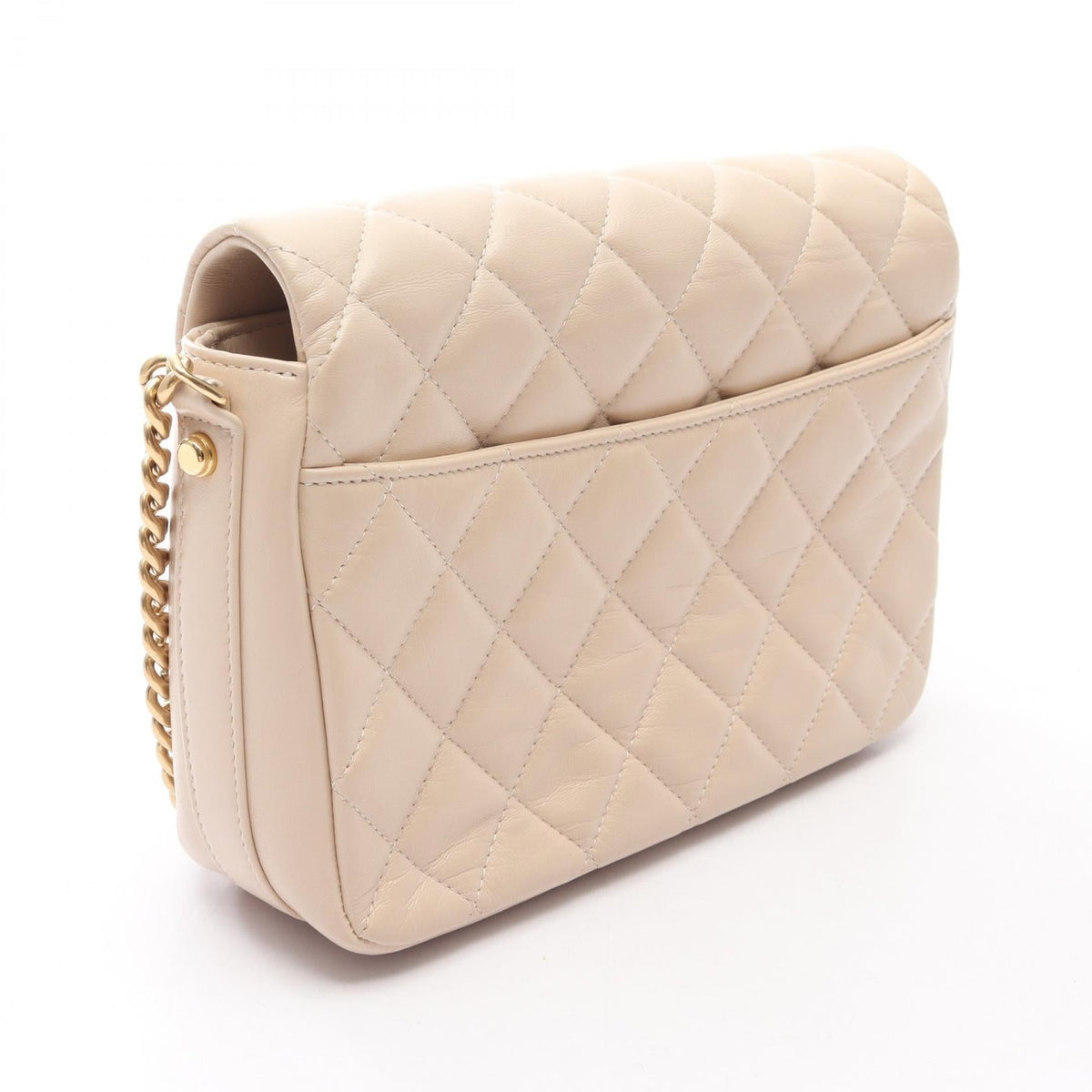 CHANEL Beige Matelasse leather AS3855 2101220002961