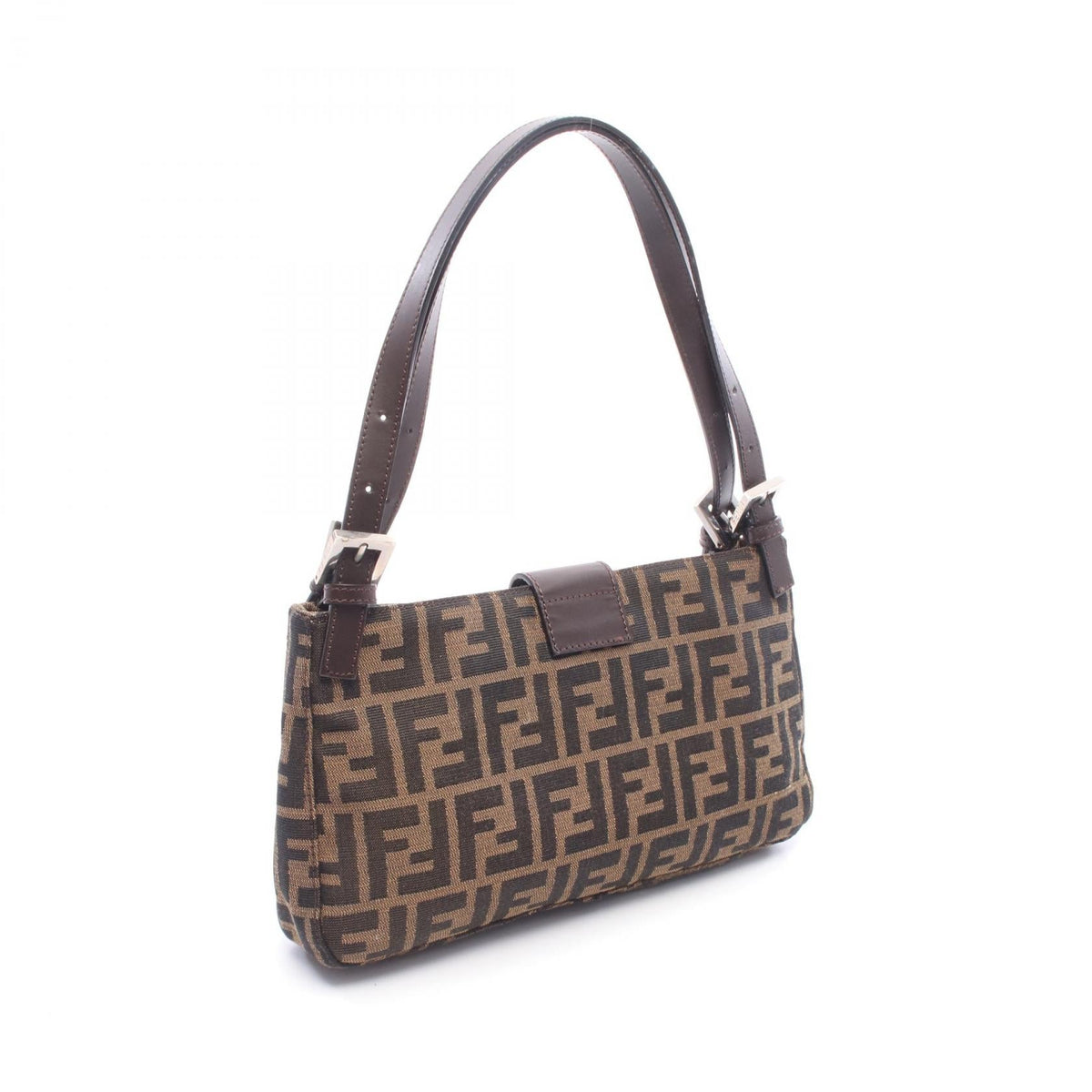 FENDI Mamma bucket Zucca Shoulder Bag Brown canvas�leather 2101220004088