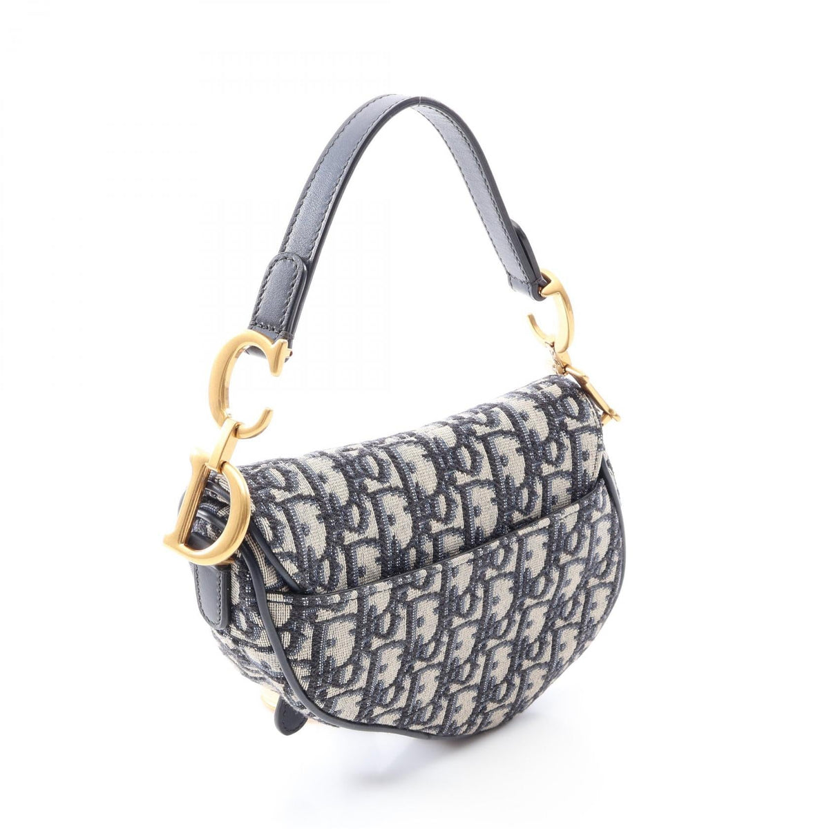 Dior Mini Saddlebag in Oblique Jacquard Handbag Beige/Navy canvas leather 2101219996325