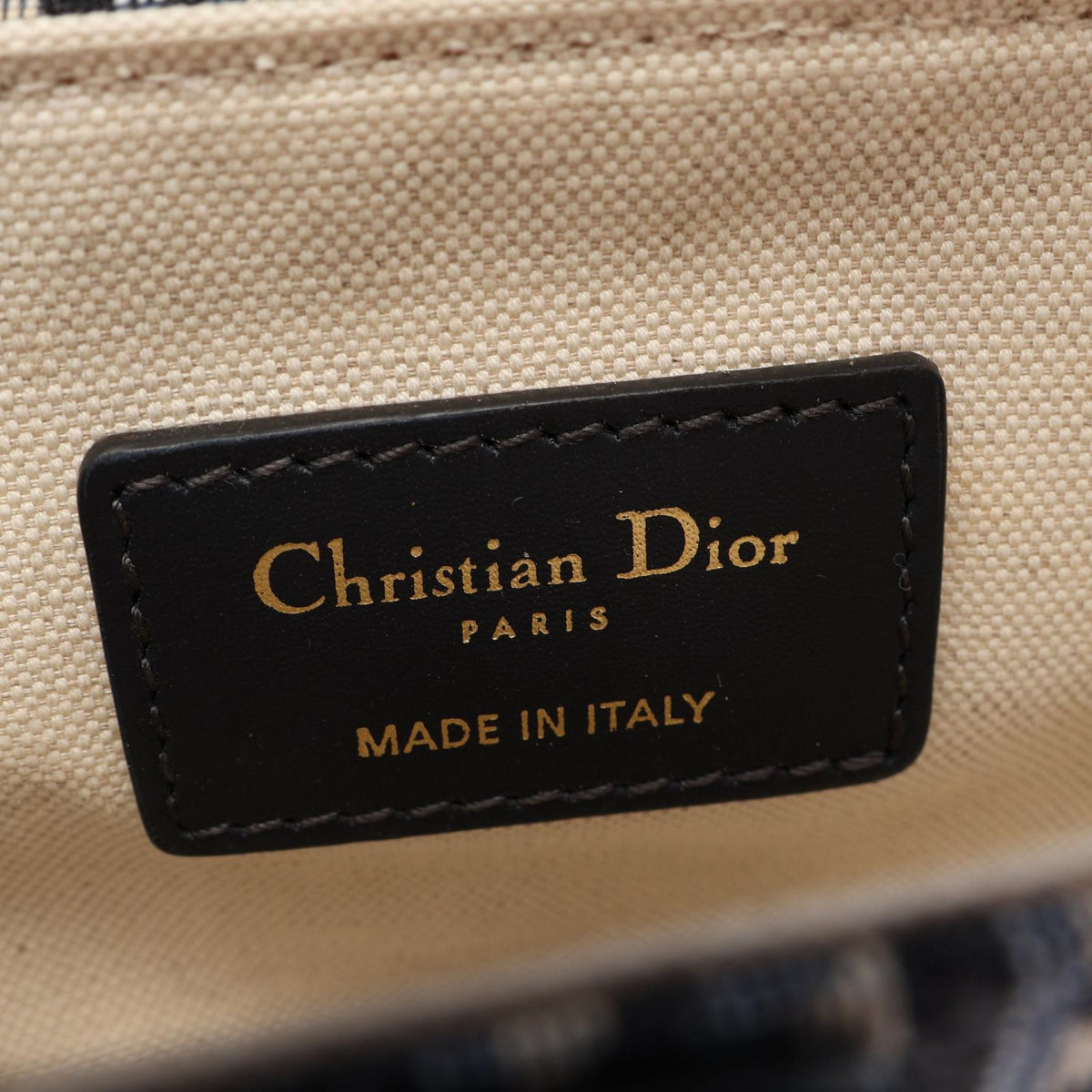 Dior Mini Saddlebag in Oblique Jacquard Handbag Beige/Navy canvas leather 2101219996325