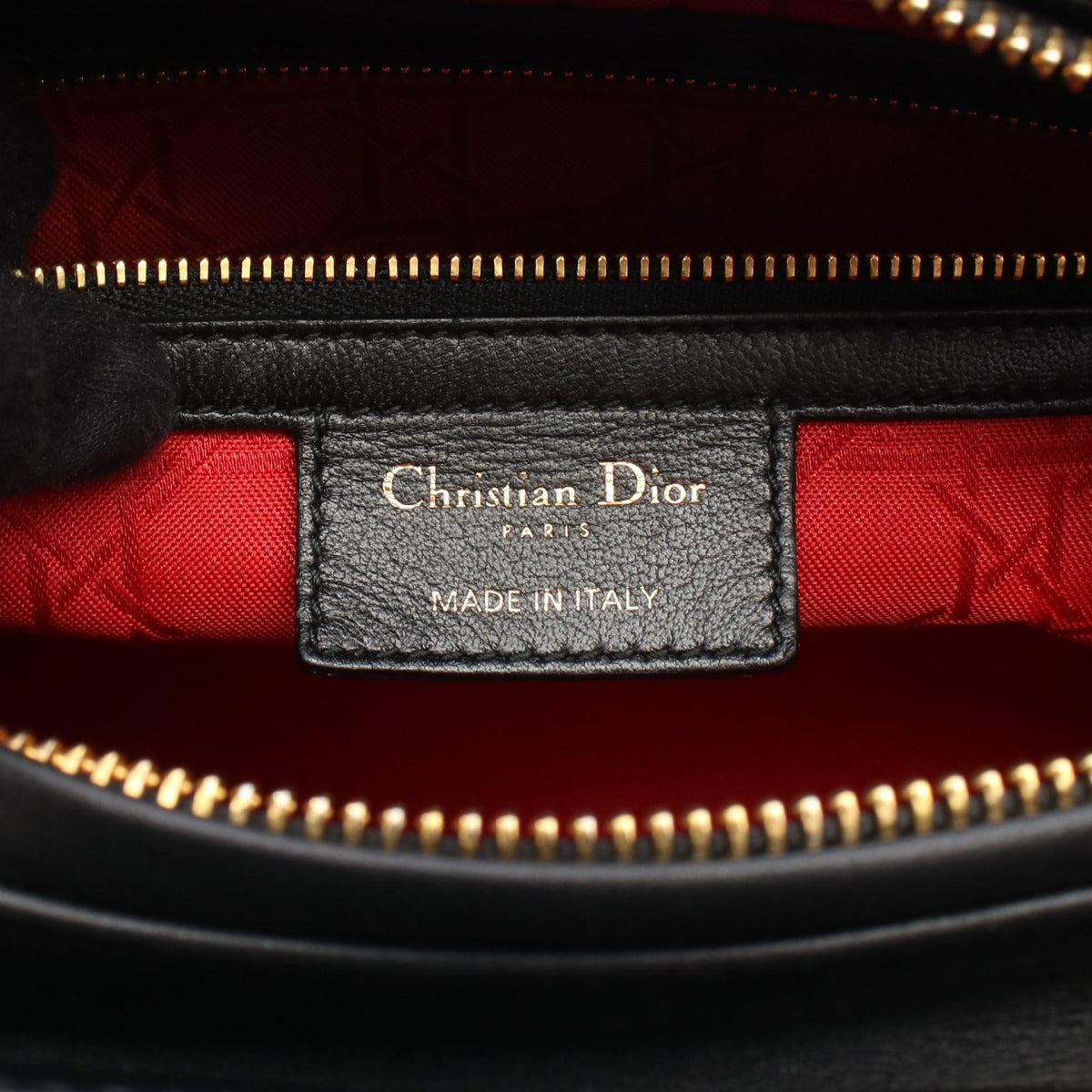 Dior Lady Christian Dior Large Cannage 2WAY Handbag Black leather 2101219996349