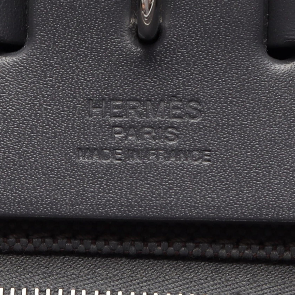 HERMES Herbag Zip Messenger 39 2WAY Handbag Gray Vache leather hunter leather canvas Towar Military 2101219996424