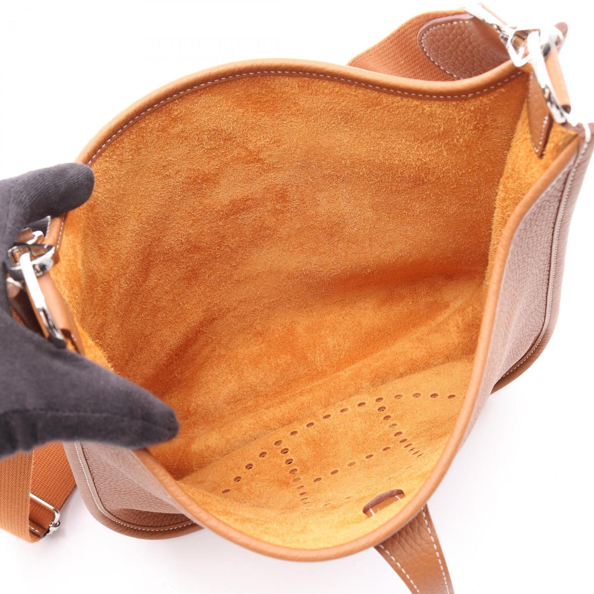 HERMES Evelyne 3 Troyes PM Shoulder BagGold Gold Brown Taurillon Clemence leather Taurillon Clemence 2120300054355