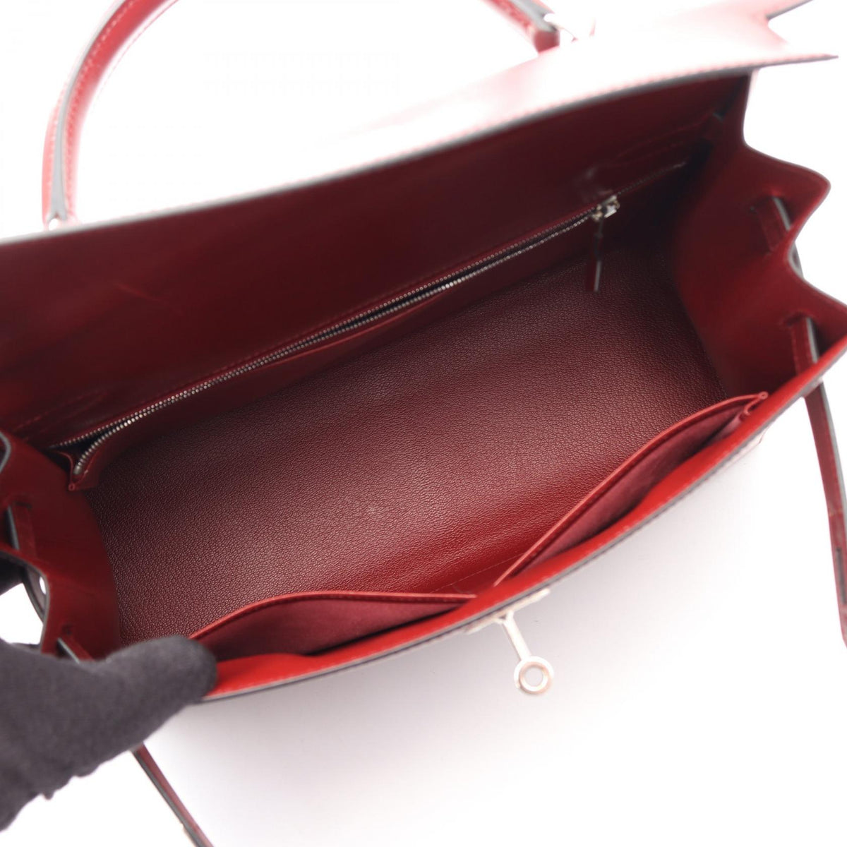 HERMES Kelly 32 2WAY (External Stitching) HandbagRouge H Rouge H Bordeaux Box calf leather Calfskin (cowhide) 2107601166789
