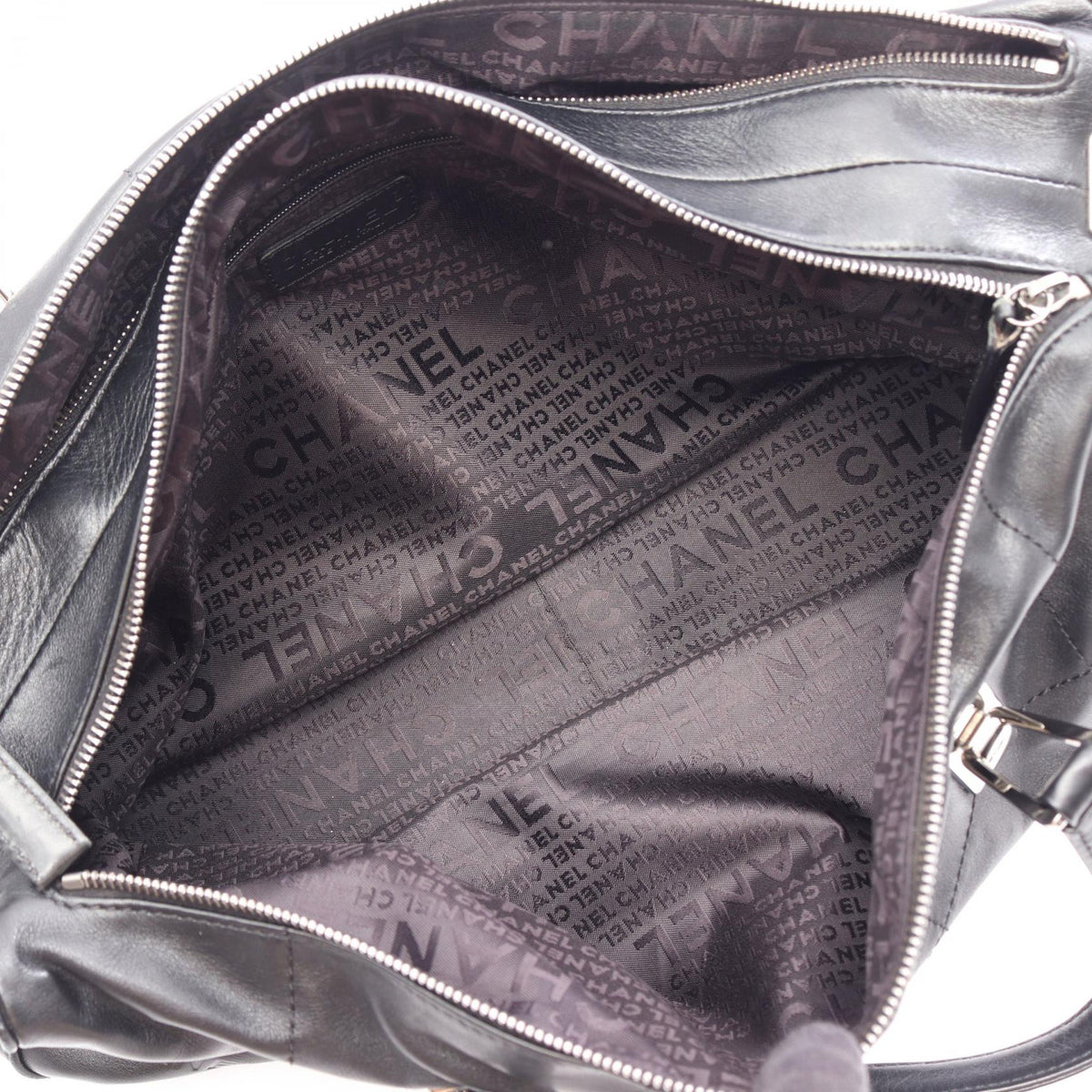 CHANEL Black Chocolate bar Lambskin (sheep leather) 2121400017424