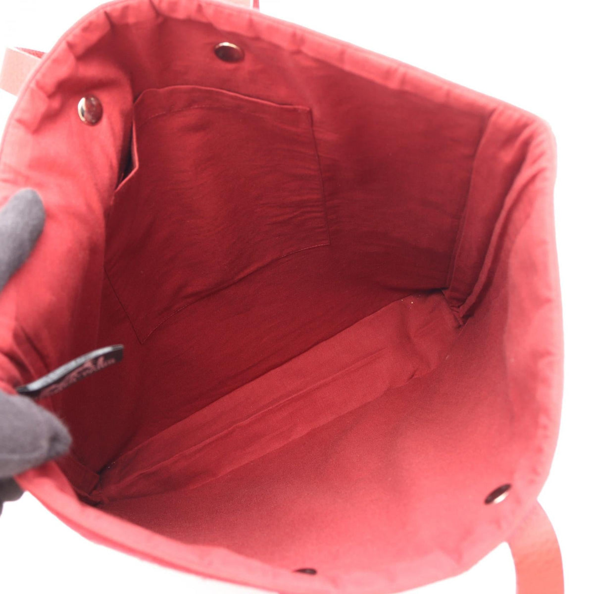HERMES Amedaba GM Rouge HandbagRouge Rouge Red canvas leather 2121400017530