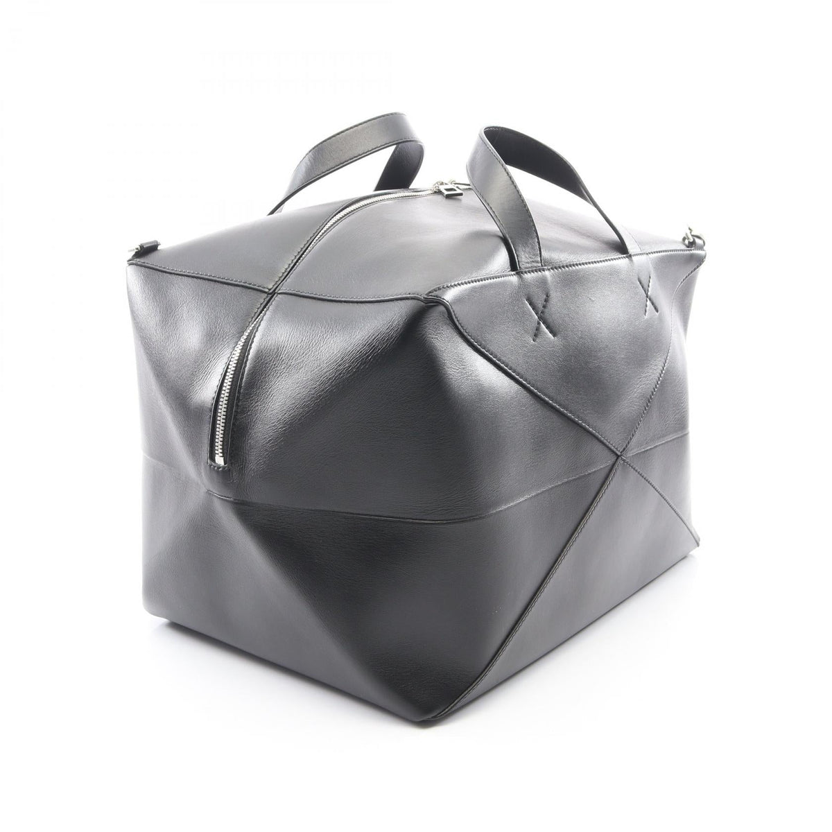 LOEWE Puzzle Fold Duffle 2WAY Boston bag Black leather 2120900127916