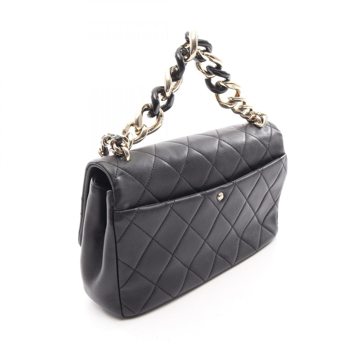CHANEL Black Large Flap Bag Matelasse 2WAY leather 2124200019780