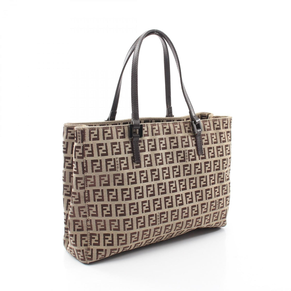 FENDI Zucchino Tote Bag Beige/Brown canvas leather 2101219995915