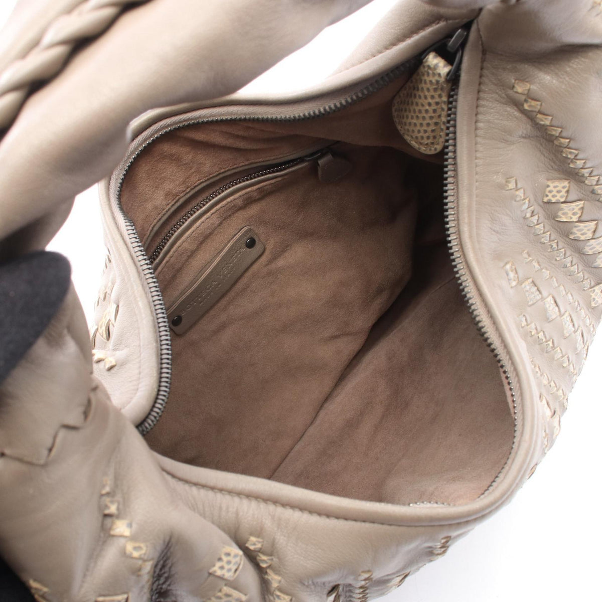 BOTTEGA VENETA Veneta Intrecciato Hobo Bag Shoulder Bag Beige leather Exotic leather 2101219995984