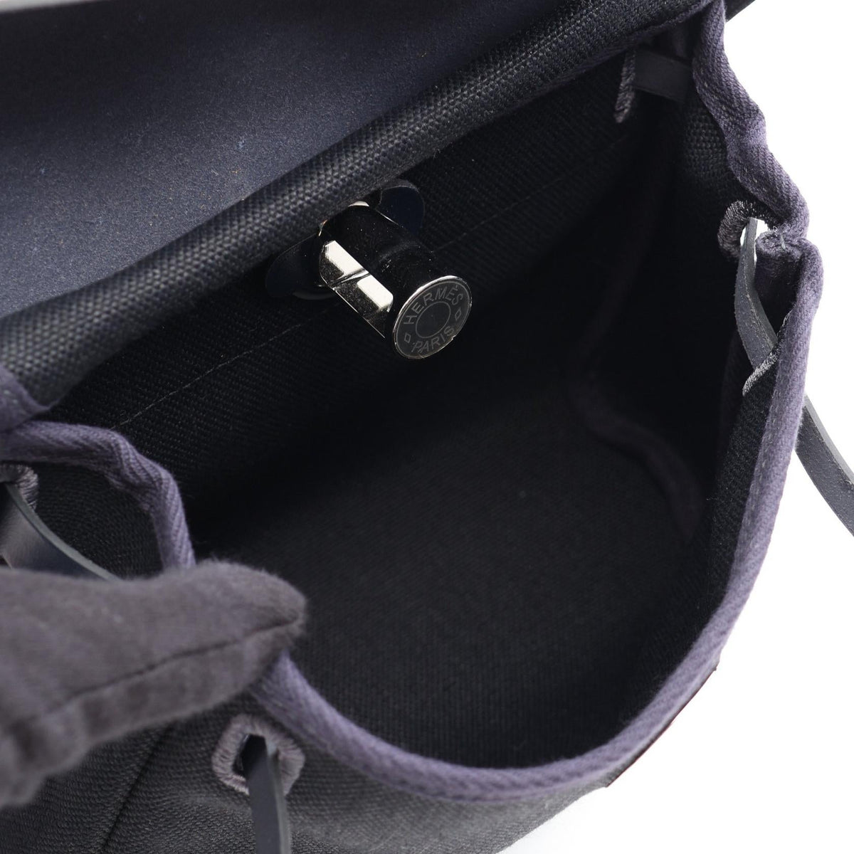 HERMES Alebag Zip Mini Blue nuit Shoulder BagBlue nuit Blue nuit Navy/Black Vache leather hunter leather canvas Towar Military 2101219993560