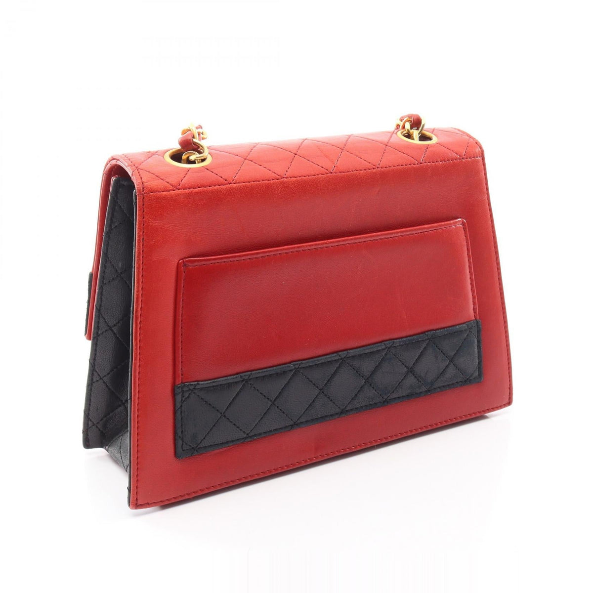 CHANEL Red/Black Matelasse Lambskin (sheep leather) 2101219993812