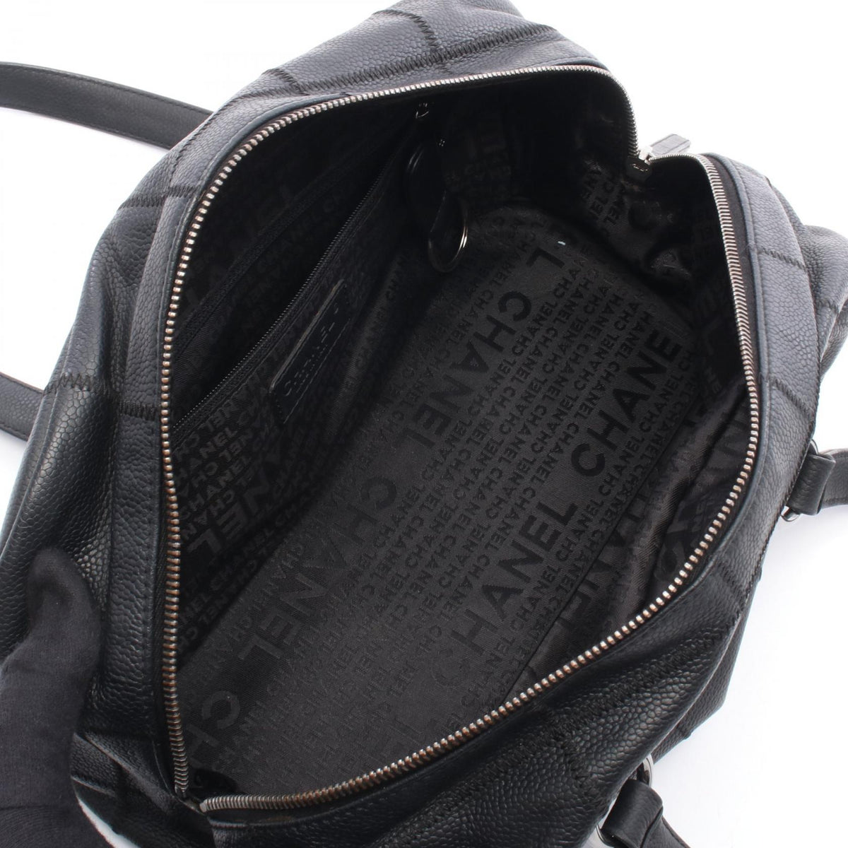 CHANEL Black Chocolate bar Grained Calfskin leather 2101219993799