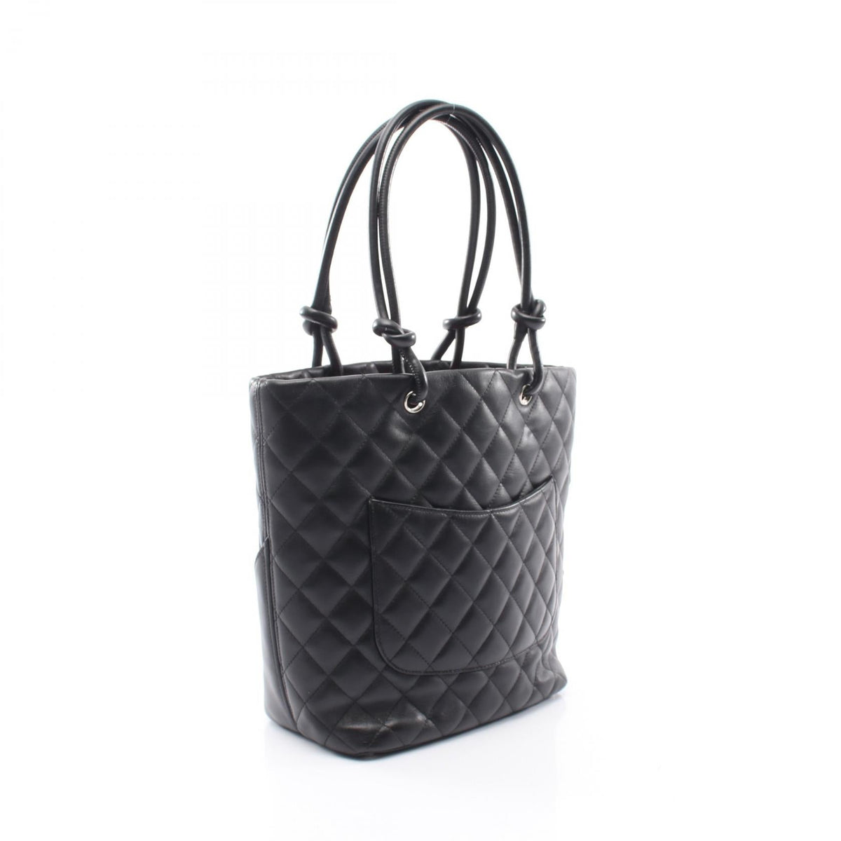 CHANEL Black Cambon line medium leather A25167 2101219992037