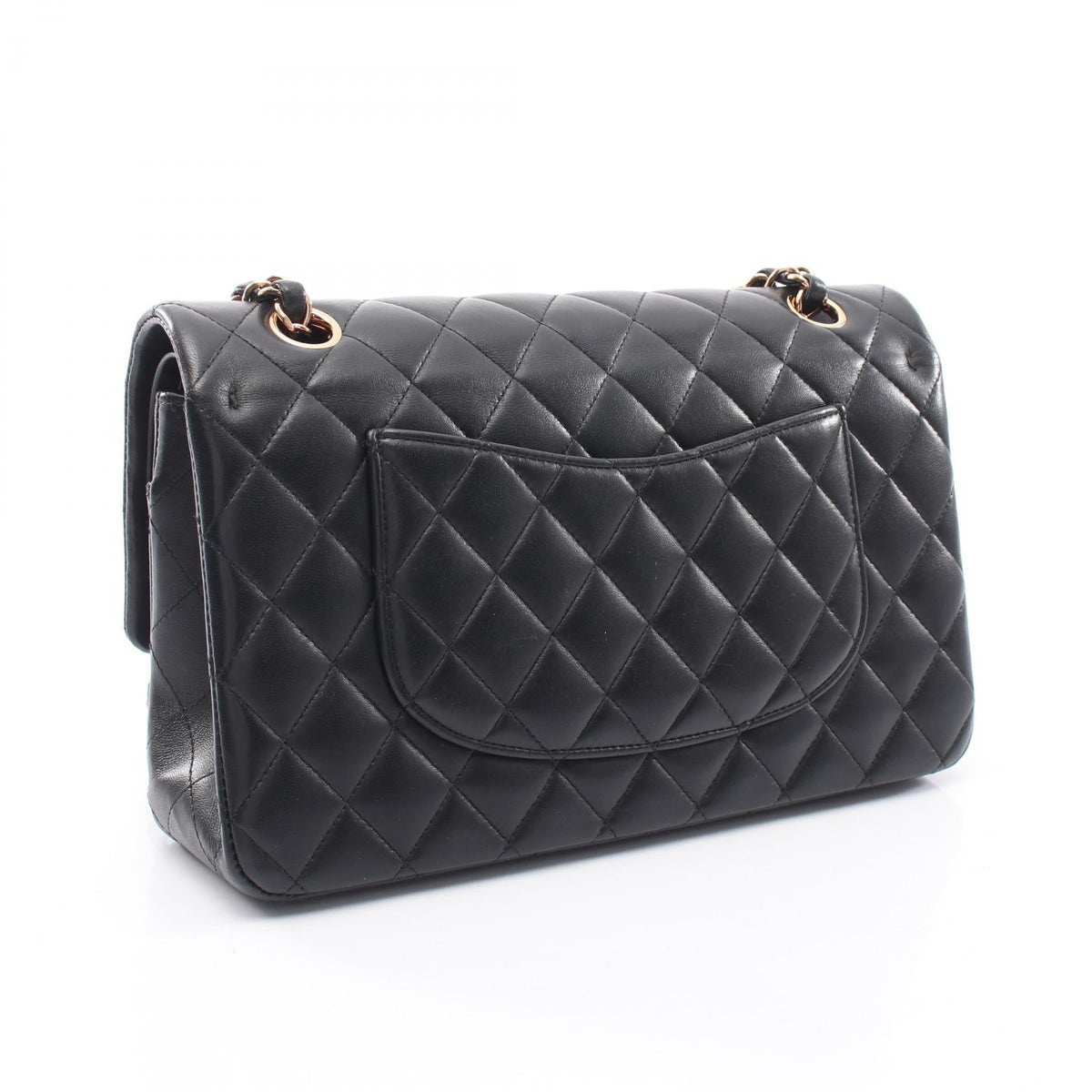 CHANEL Black Matelasse W flap Lambskin (sheep leather) 2101219992051