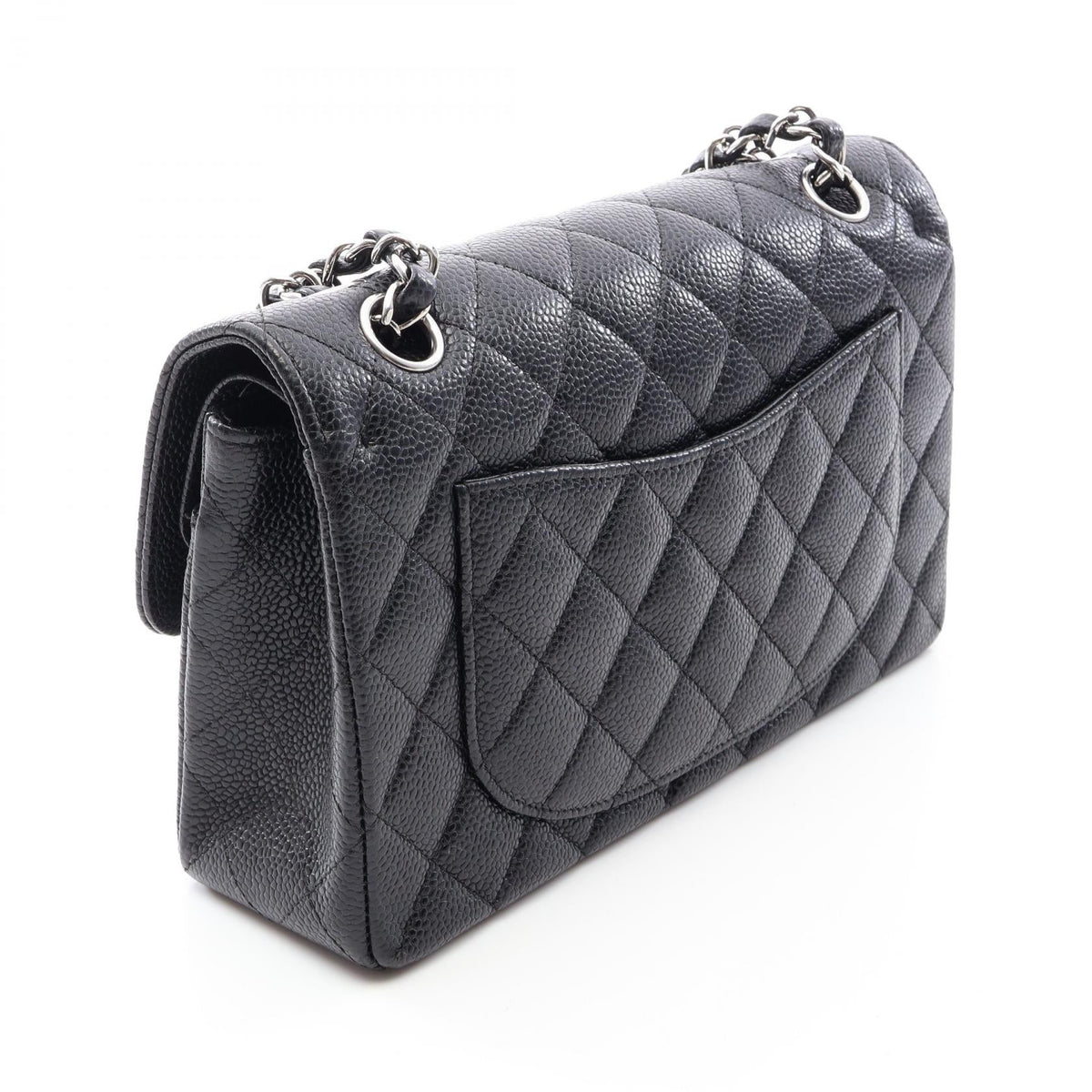 CHANEL Black Matelasse W flap Grained Calfskin leather 2101219992068
