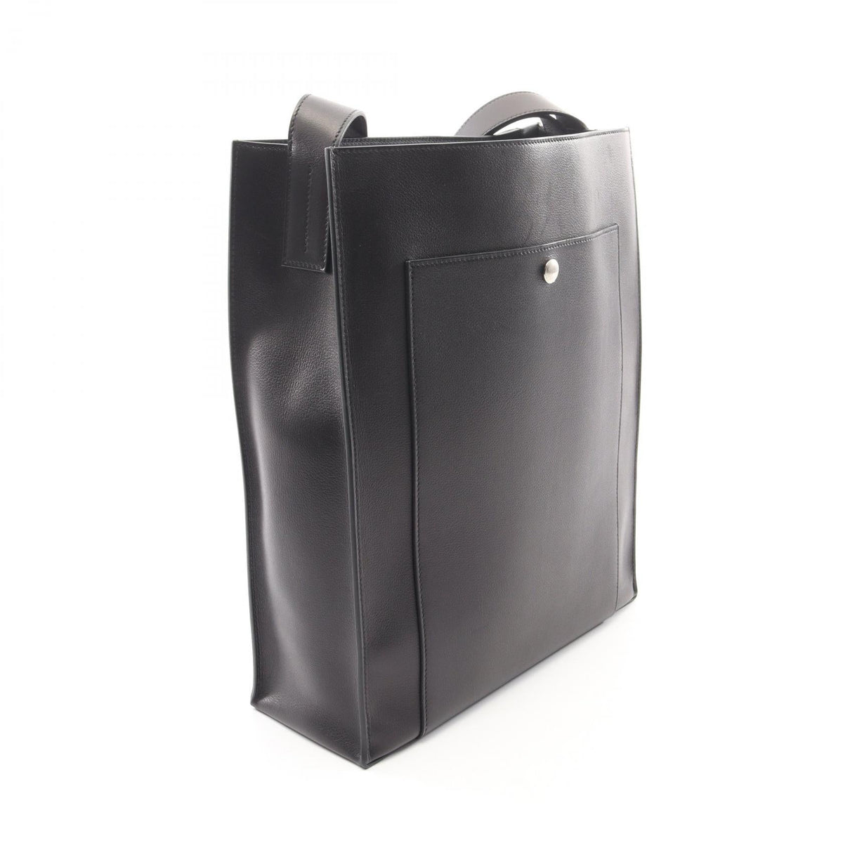 HERMES Cab H Kabash Shoulder Bag Black leather Evergrain 2101219992921