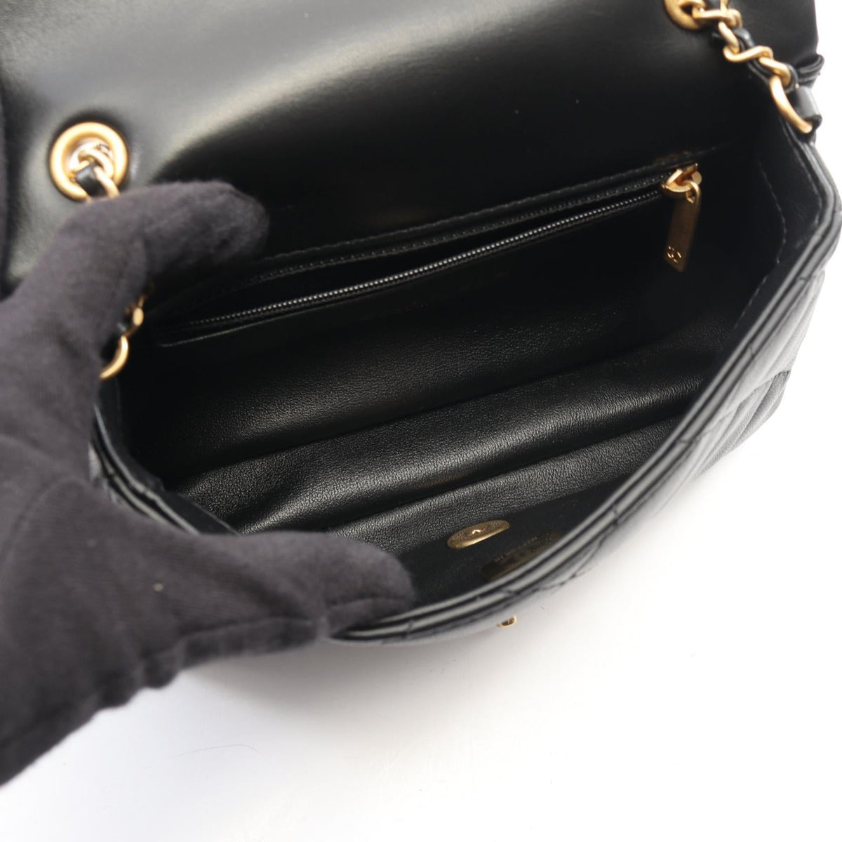 CHANEL Black Matelasse Lambskin (sheep leather) AS3457 2120800031306