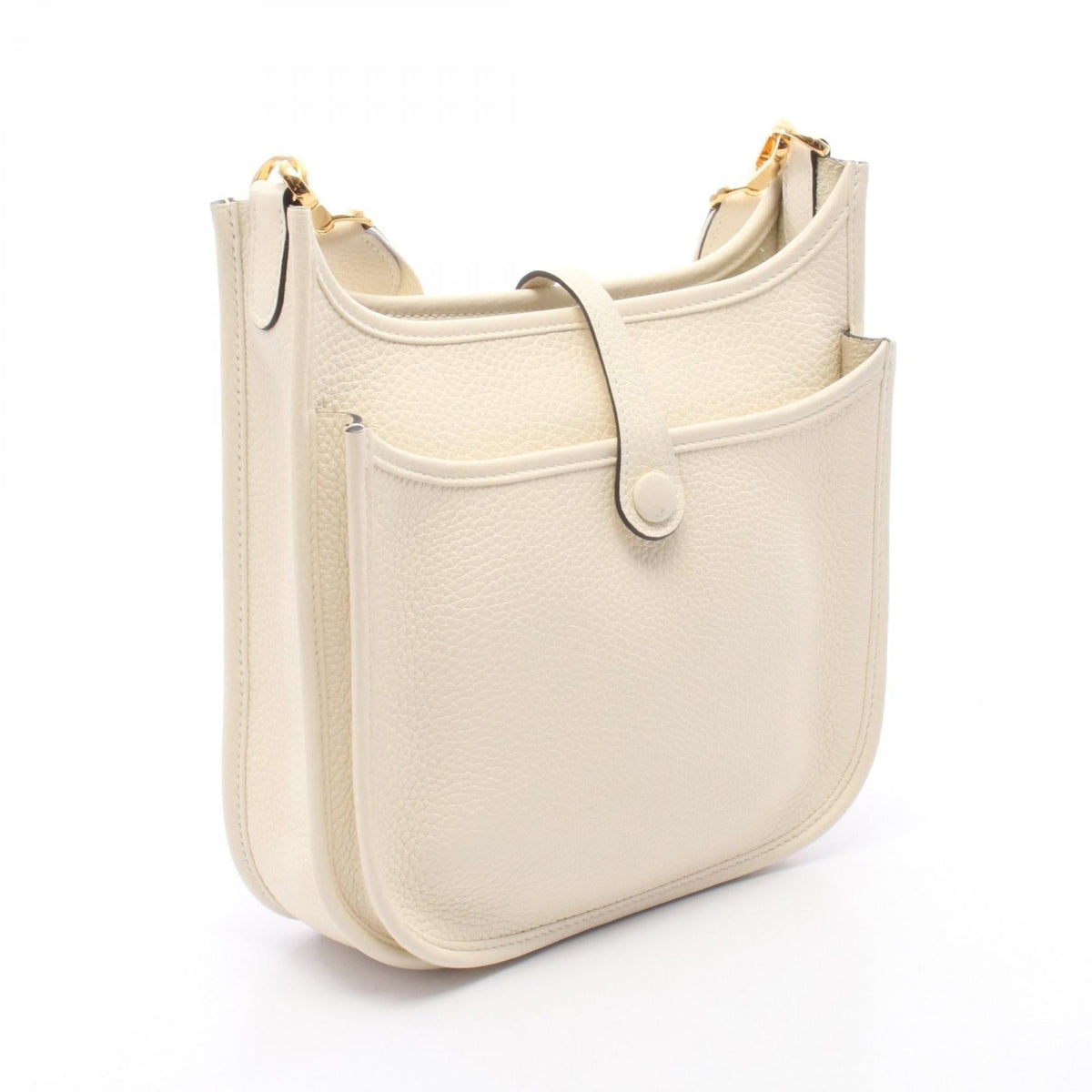 HERMES Evelyne23 complaint Shoulder Bag White Taurillon Clemence leather 2104102521987